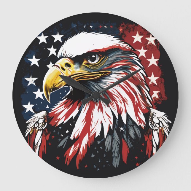 America's Majestic Eagle Large Clock (Front)
