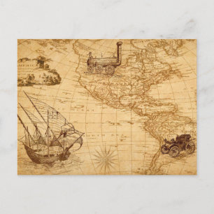 America's Map Vintage Holiday Postcard