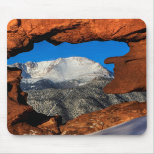 America's Mountain Framed by Sandstone Mouse Mat
