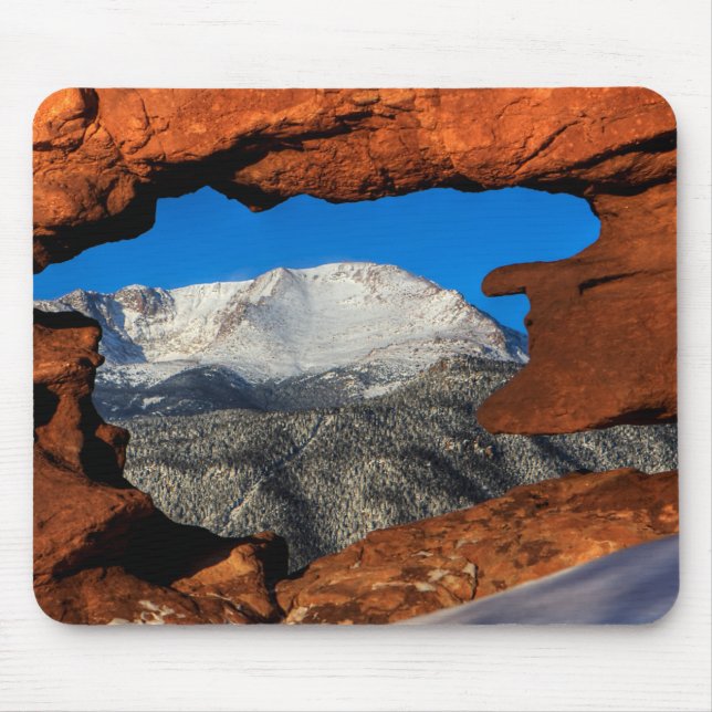 America's Mountain Framed by Sandstone Mouse Mat (Front)