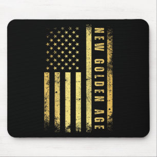 Americas New Golden Age Golden Colour Usa Flag Mouse Mat