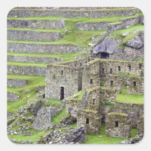 Americas, Peru, Machu PIcchu. The ancient 2 Square Sticker
