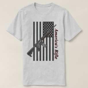 Americas Rifle USA Flag Favorite Rifle Light Color T-Shirt