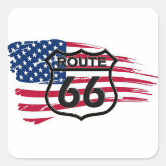 America's Route 66 Square Sticker