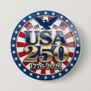 America's Semiquincentennial 1776-2026 USA 250 7.5 Cm Round Badge