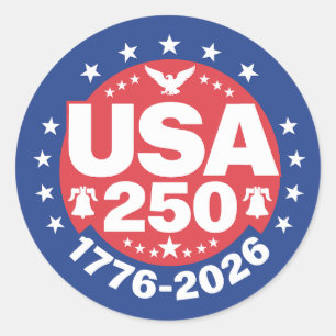 America's Semiquincentennial 1776-2026 USA 250 Classic Round Sticker