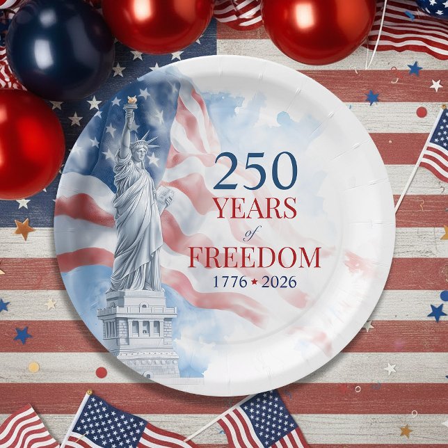 America's Semiquincentennial 250 Years Freedom Paper Plate (Semiquincentennial 250 Years Freedom Paper Plates)