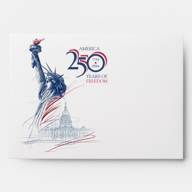 America's Semiquincentennial USA 250 Years Freedom Envelope (Front)