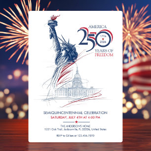 America's Semiquincentennial USA 250 Years Freedom Invitation