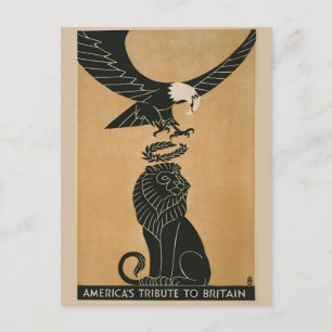 America's Tribute to Britain WWI Postcard