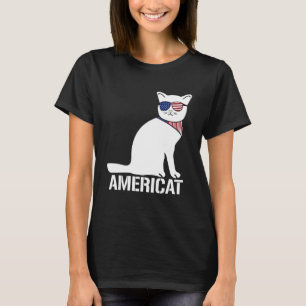 Americat Cool  Cat 4th of July Men Women T-Shirt