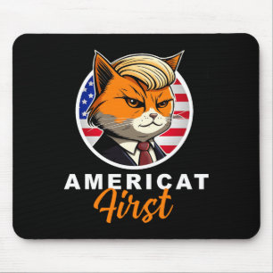 Americat First Funny Patriot America Cats Presiden Mouse Mat