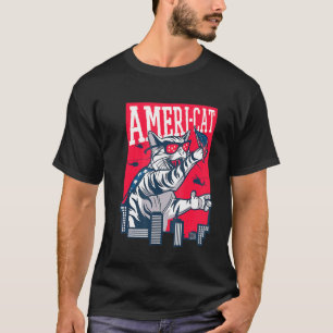 Americat Patriotic American Cat Pride 4th Of July  T-Shirt