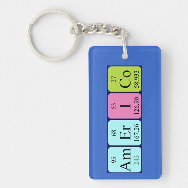 Americo periodic table name keyring (Front)