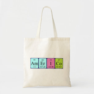 Americo periodic table name tote bag