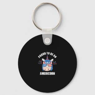 Americorn 4th Of July Patriotic American Unicorn U Key Ring