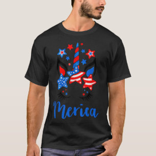 Americorn Patriotic Unicorn US Flag Merica 4th of T-Shirt