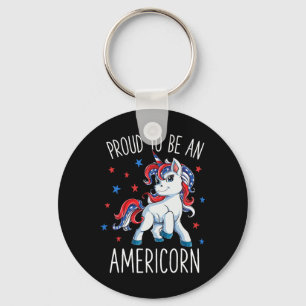 Americorn Unicorn 4th Of July T Shirt Girls Merico Key Ring
