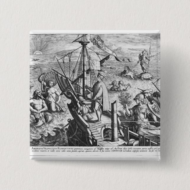 Amerigo Vespucci 15 Cm Square Badge (Front)