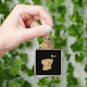  "AMERIKA" 18K GOLD TOILET KEYCHAIN