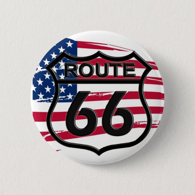 Amerikas Route 66 6 Cm Round Badge (Front)