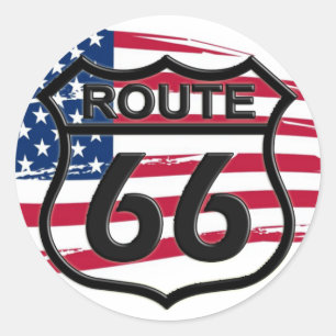 Amerikas Route 66 Classic Round Sticker