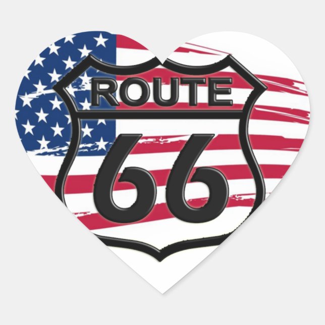 Amerikas Route 66 Heart Sticker (Front)