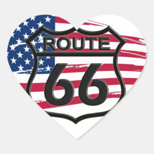 Amerikas Route 66 Heart Sticker
