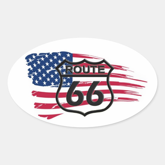 Amerikas Route 66 Oval Sticker (Front)
