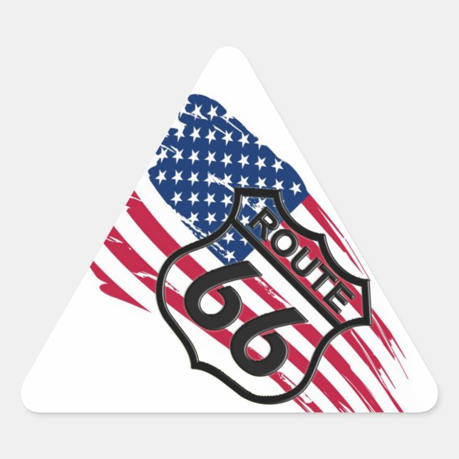 Amerikas Route 66 Triangle Sticker (Front)