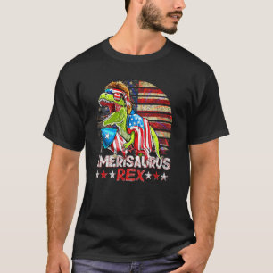 Amerisaur Rex Four Of July Firework Vintage Tee