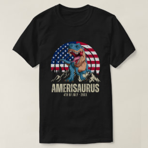 Amerisaurus 4th Of July American Flag Patriotic T-Shirt