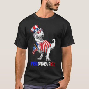 Amerisaurus Dinosaur Trex 4th Of July Fireworks Us T-Shirt