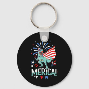 Amerisaurus Rex American Flag Independence Day Mer Key Ring