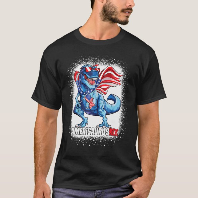 Amerisaurus Rex Cool Dinosaur Patriotic 4th Of Jul T-Shirt (Front)