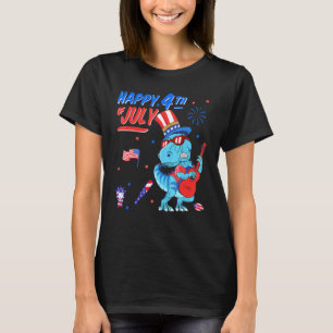 Amerisaurus Rex Dinosaur Guitarist 4th Of July Tod T-Shirt