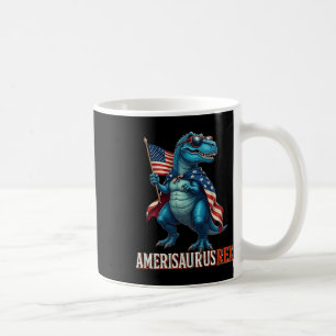 Amerisaurus T Rex Dinosaur 4th Of July American Fl Coffee Mug