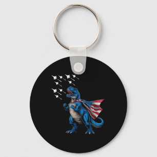 Amerisaurus T-rex Jets Patriotic Boys Girl 4th Of Key Ring