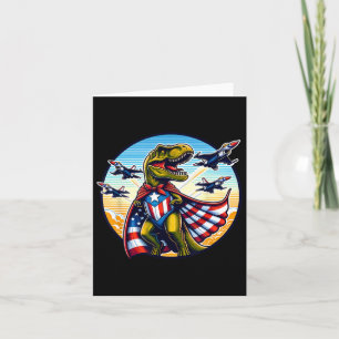 Amerisaurus T-rex Patriotic Boys Girl 4th Of July  Card