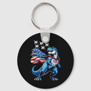 Amerisaurus T-rex Patriotic Boys Girl 4th Of July  Key Ring