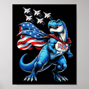 Amerisaurus T-rex Patriotic Boys Girl 4th Of July  Poster