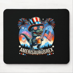 Amerisaurusrex American Flag Cute Dinosaur T-rex K Mouse Mat