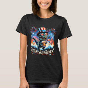 Amerisaurusrex American Flag Cute Dinosaur T-rex K T-Shirt