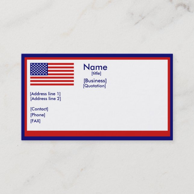 Amerrican Flag Business Card (Front)
