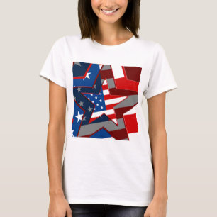 Amerrican Flag Star Pattern T-Shirt