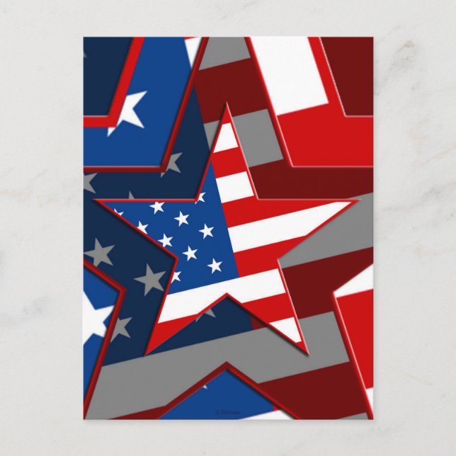 Amerrican Flag Star Pattern, ZSSG Postcard (Front)