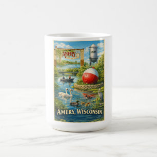 Amery, Wisconsin City of Lakes Coffee Mug
