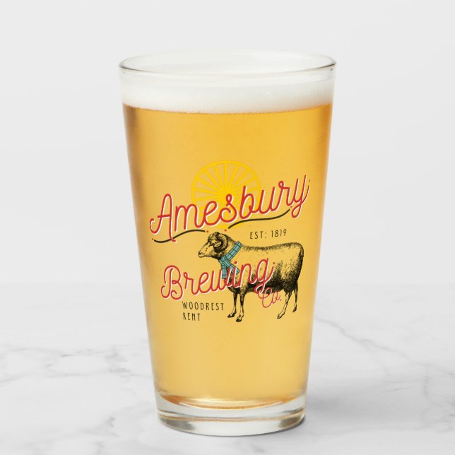 Amesbury Brewery Pint glass (Front Filled)
