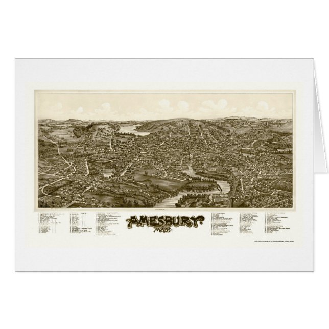 Amesbury, MA Panoramic Map - 1890 (Front Horizontal)