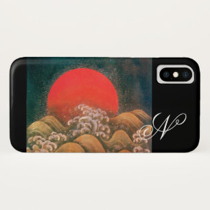 AMETERASU , SUN GODDESS red brown black iPhone X Case